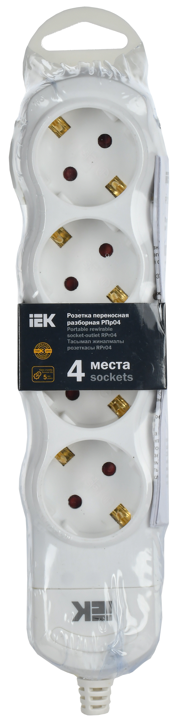 Розетка переносная разборная РПр04 4 места IEK - Фото 2