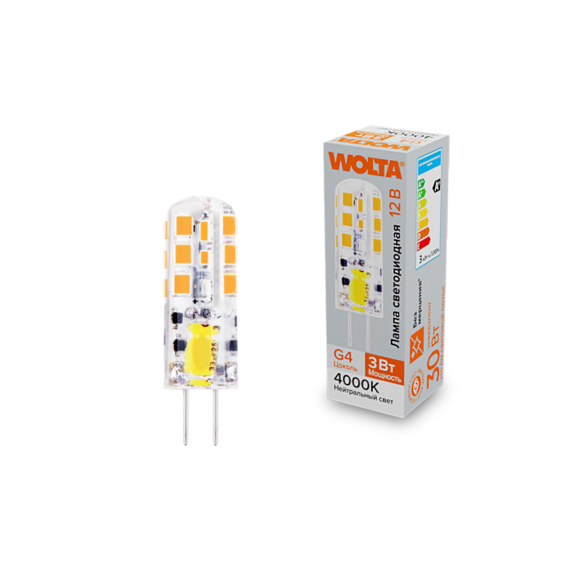 Светодиодная лампа WOLTA WSTD-JC-12V3W4KG4-S 3Вт 4000K G4