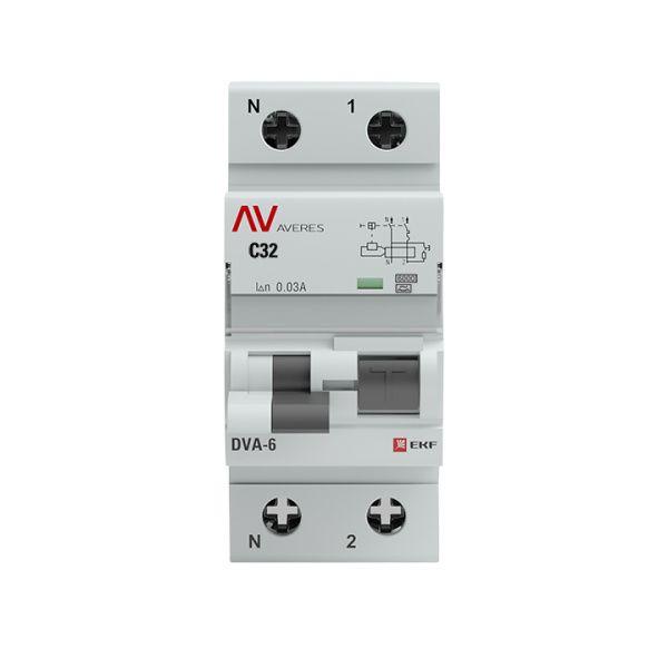 DVA-6 1P+N 32А (C) 30мА (A) 6кА EKF AVERES