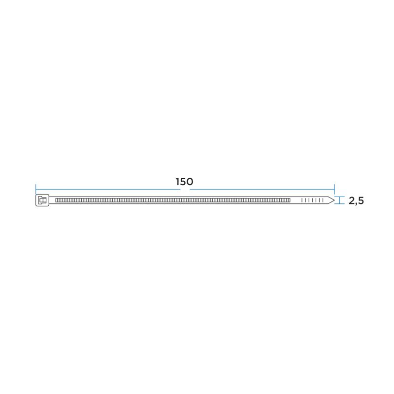 Стяжка кабельная нейлоновая 150x2,5мм, белая (25 шт/уп) REXANT - Фото 3