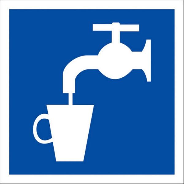 Знак наклейка D02 "Питьевая вода" (200x200) EKF
