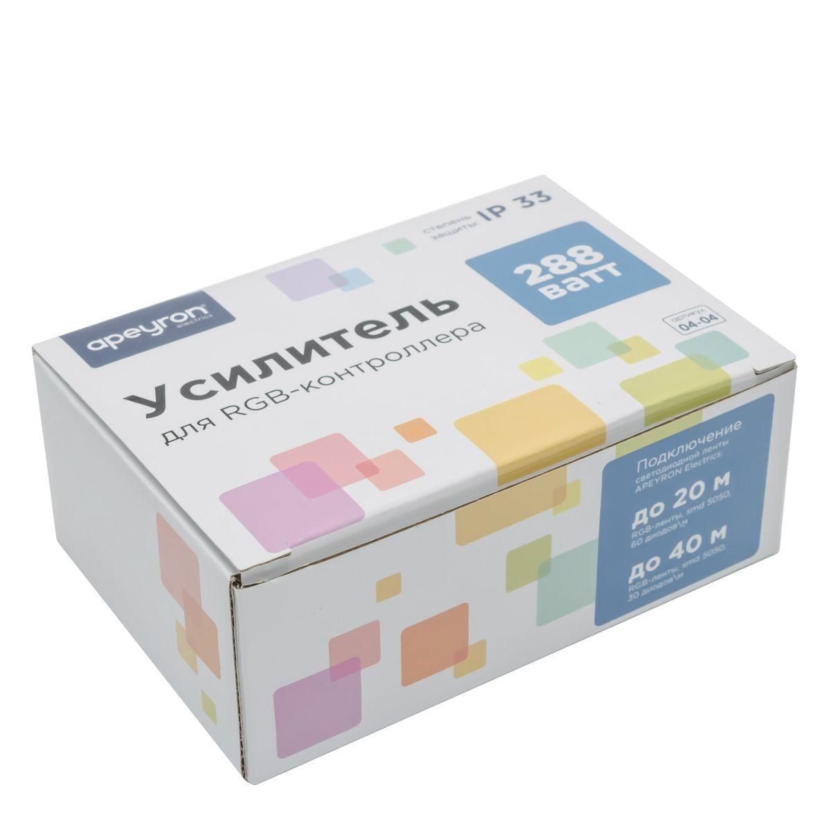 Усилитель RGB 12В, 288 Вт, 3 канала*8А, размеры 73*80*33 мм - Фото 6