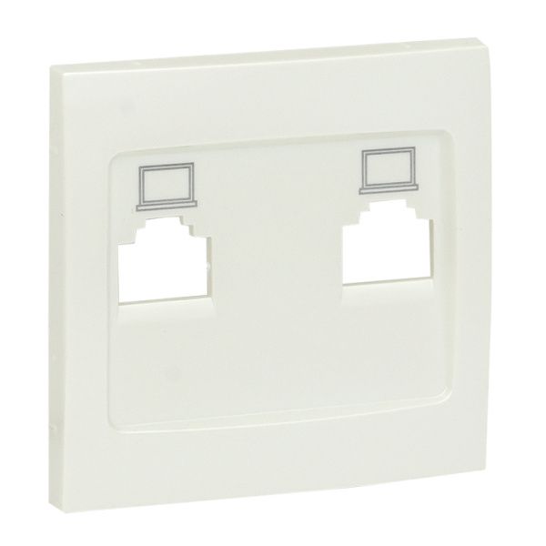 Валенсия лиц. панель розетки RJ-45 2-местная жемчуг EKF