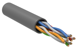 Кабель витая пара F/UTP cat.5e 4х2х0,52 PVC серый (305м),(РБ)
