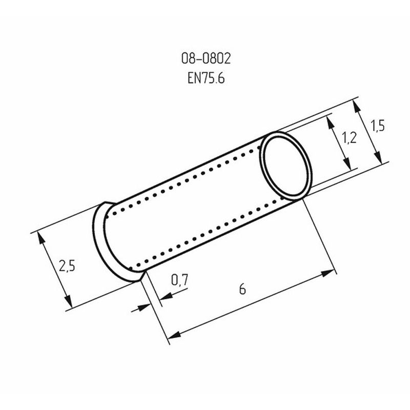 Наконечник штыревой втулочный L-6 мм 0.75 мм² (НШВ 0.75-6/НГ 0.75-6) REXANT - Фото 2