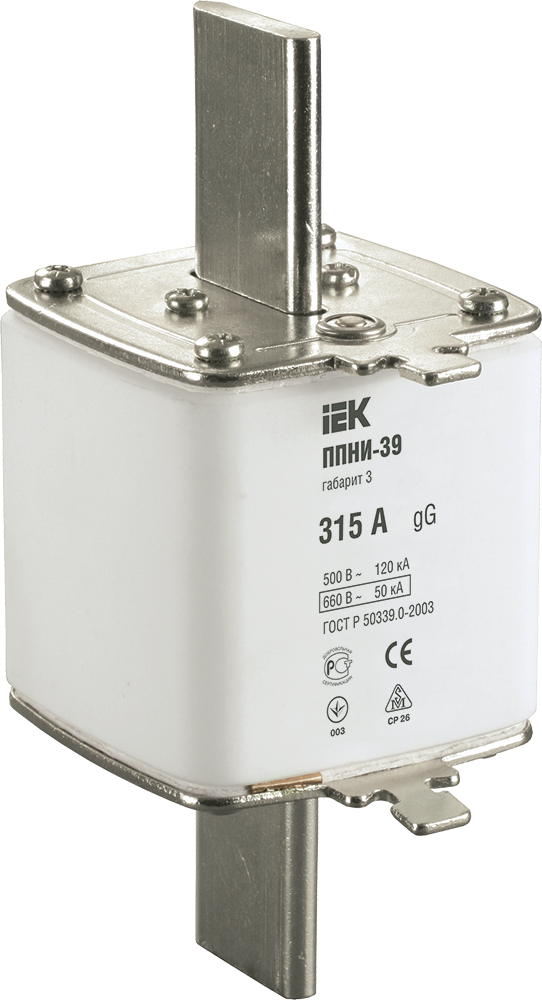 Плавкая вставка предохранителя ППНИ-39 габарит 3 315А IEK