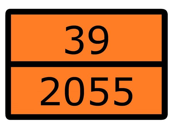 Знак наклейка "Номер ООН 39/2055" (300x400) EKF