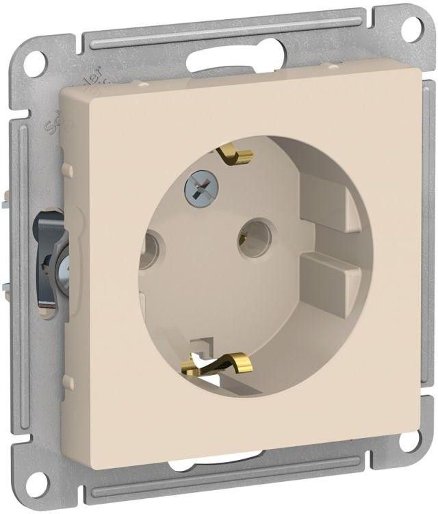 Розетка 1-м СП AtlasDesign 16А IP20 с заземл. механизм беж. SE ATN000243
