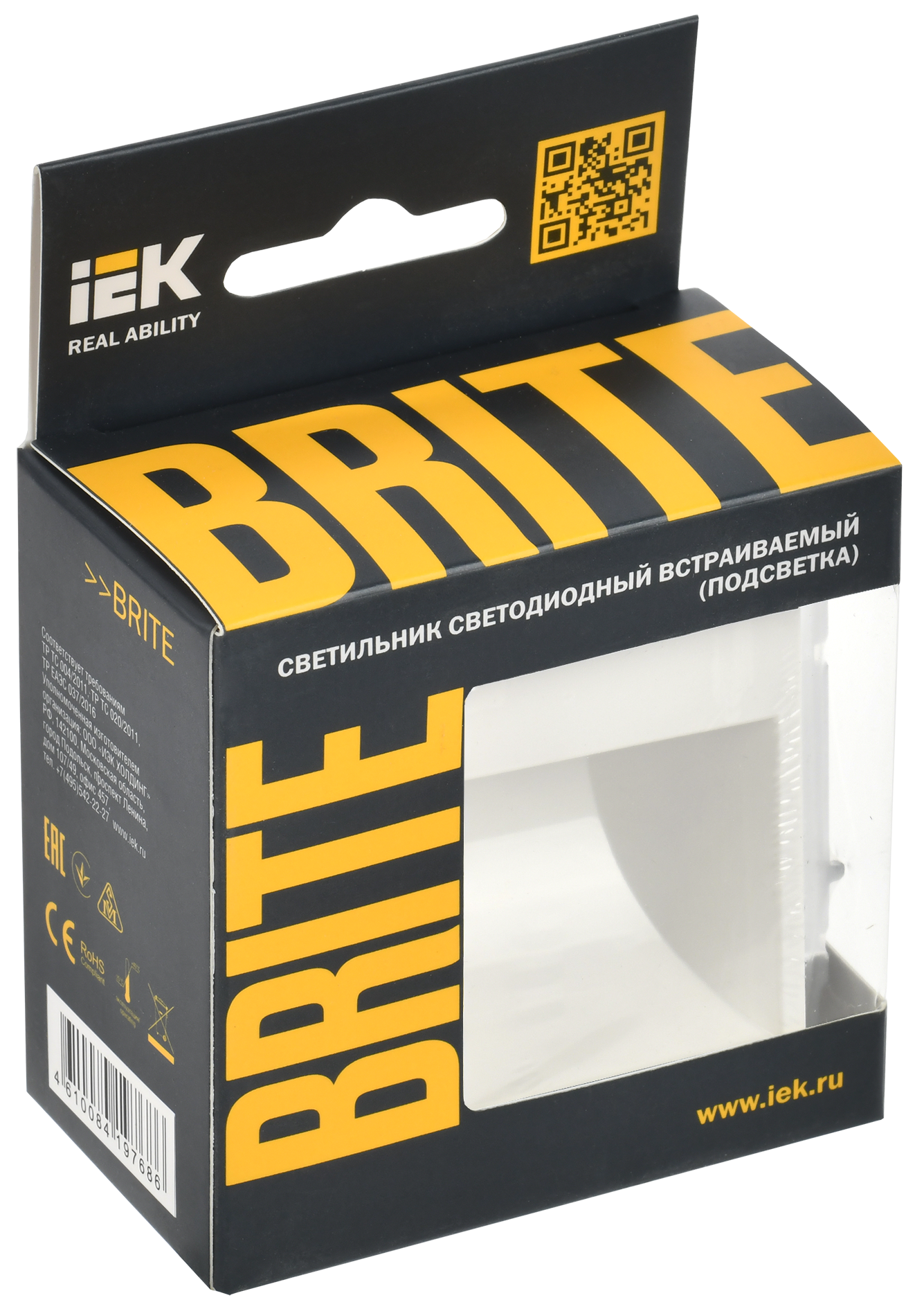 BRITE Подсветка светодиодная встраиваемая ПЛ20-БрБ белый IEK - Фото 2