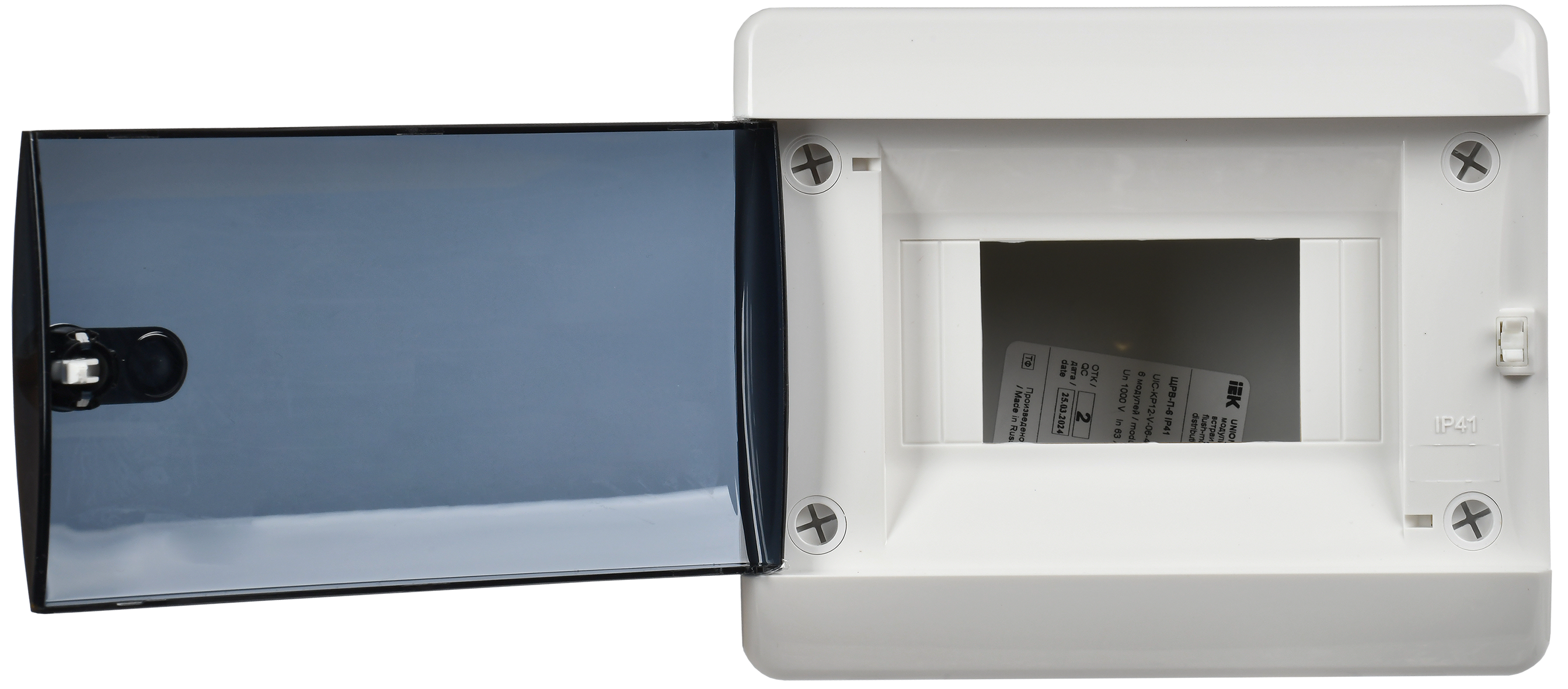 UNION Compact Корпус пластиковый ЩРВ-П-6 IP41 черная прозрачная дверь IEK для защиты электрооборудования - Фото 3