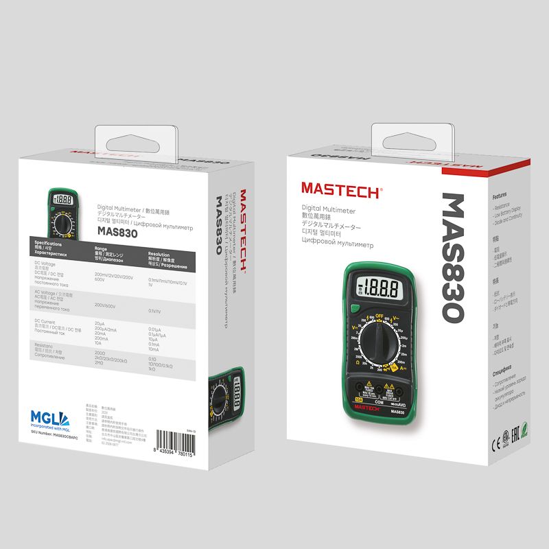 Портативный мультиметр MAS830 MASTECH - Фото 3