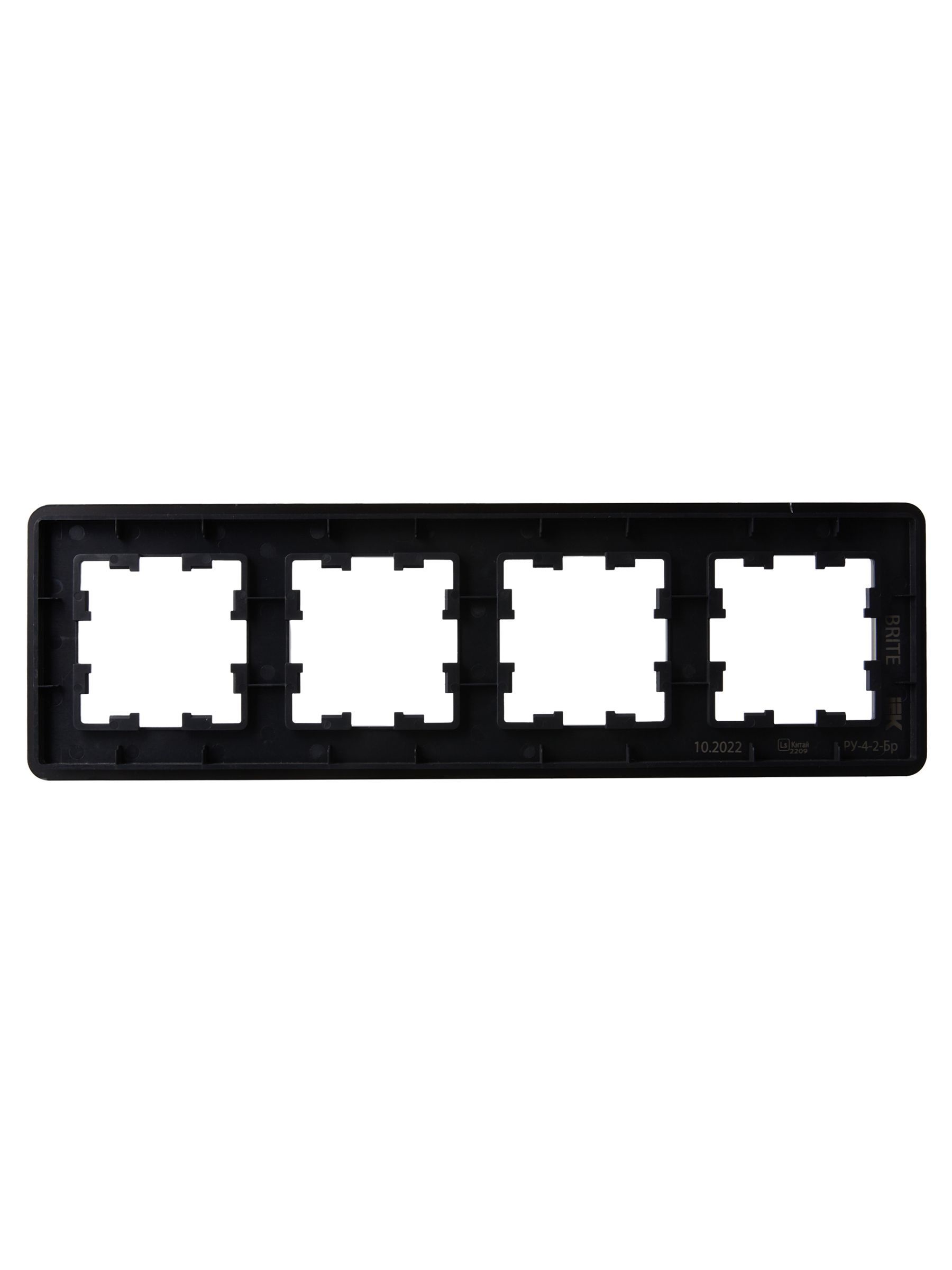 BRITE Рамка 4-местная РУ-4-2-Бр стекло черный RE IEK - Фото 5