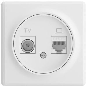 Розетка двойная антенна/компьютер TV/RJ45 кат.5e, цвет белый Florence