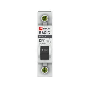 Автоматический выключатель 1P 50А (C) 4,5кА ВА 47-29 Basic - Фото 2