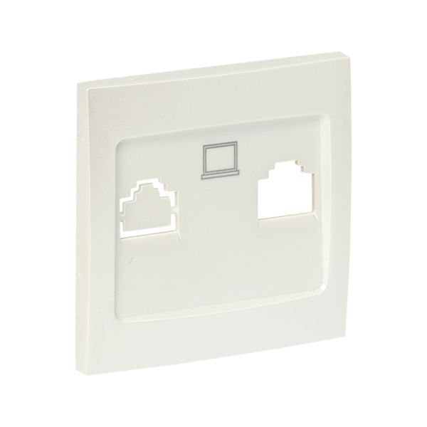 Валенсия лиц. панель розетки RJ-45 1-местная жемчуг EKF