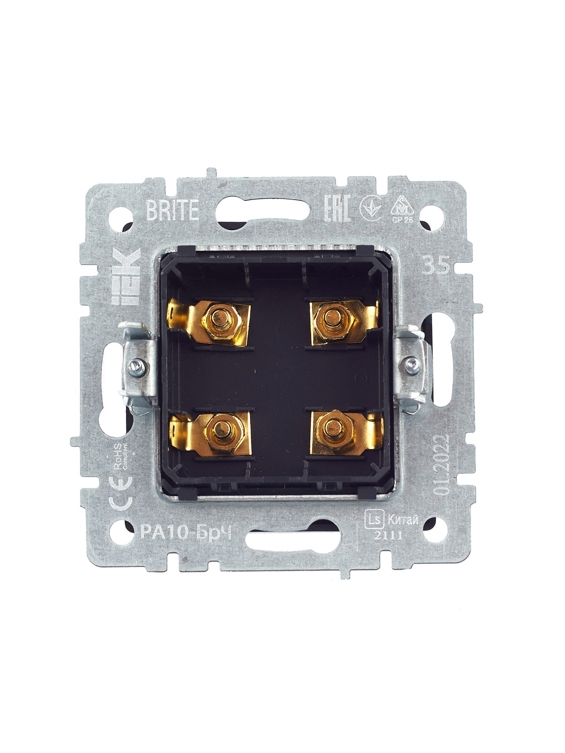 BRITE Аудиорозетка 4-местная РА10-БрЧ черный IEK - Фото 3