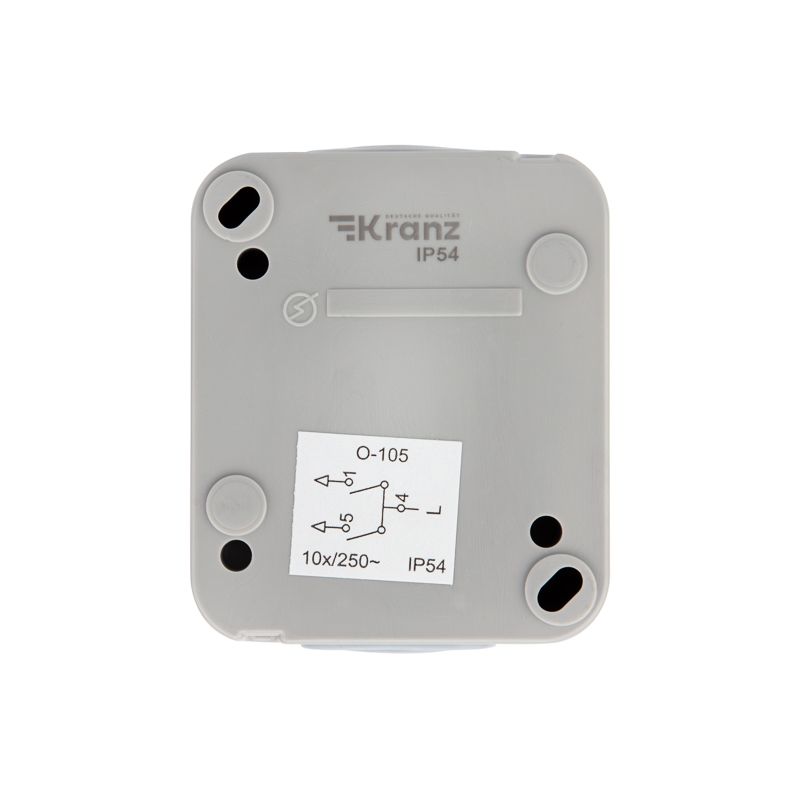 Выключатель двухклавишный Mini OG IP54 о/у, серый KRANZ - Фото 4