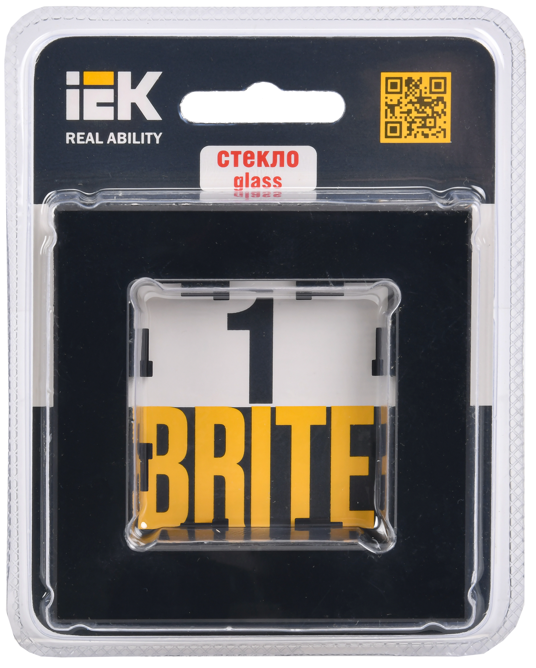 BRITE Рамка 1 -местная РУ-1-2-БрЧ стекло черный IEK - Фото 2