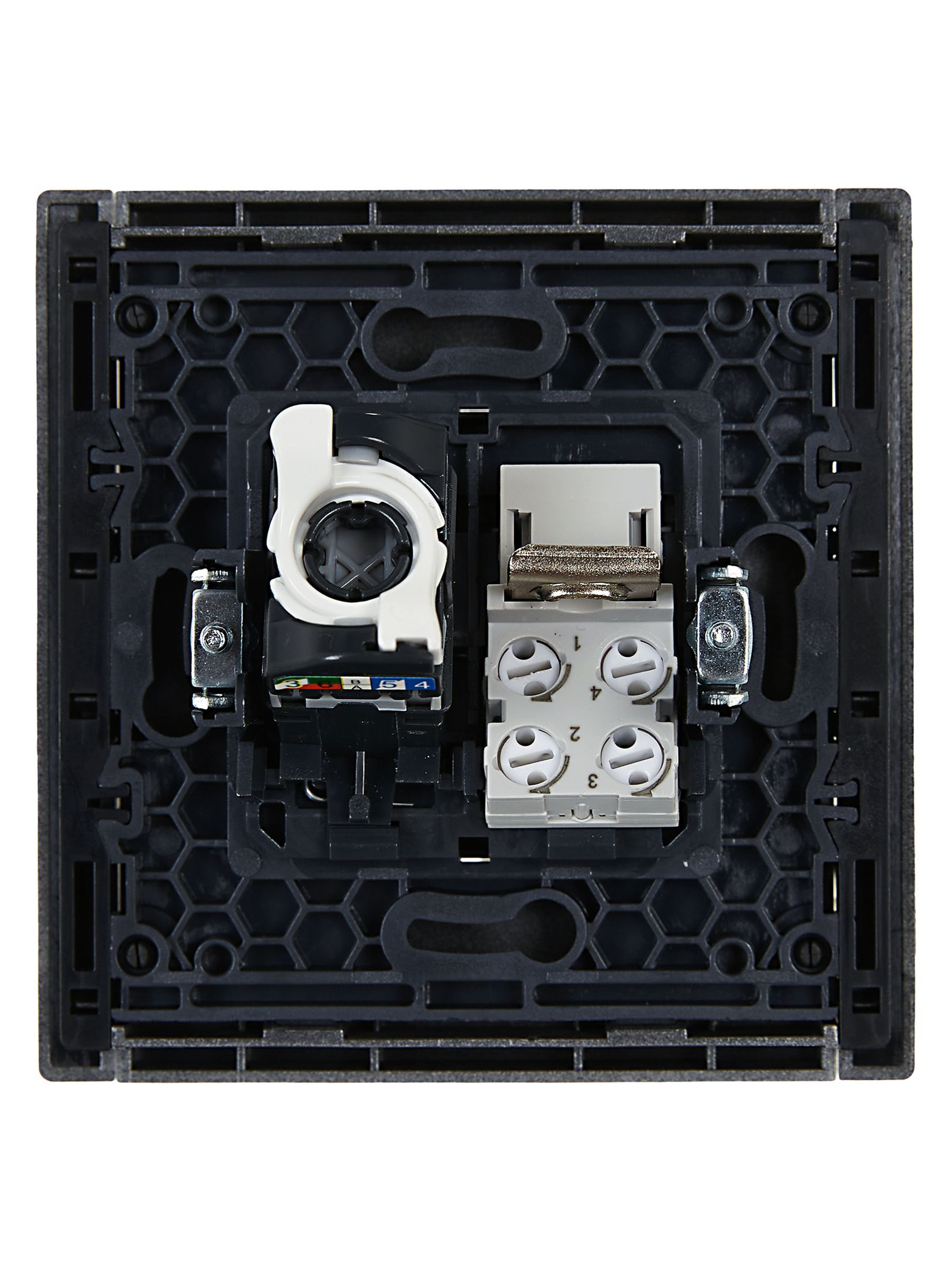 FORTE&PIANO Розетка двойная RJ11+RJ45 кат.5E FP535 сталь IEK - Фото 5