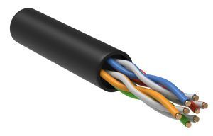 ITK Витая пара U/UTP кат.5E 4х2х24AWG solid LDPE черный (305м) LC3-C5E04-139