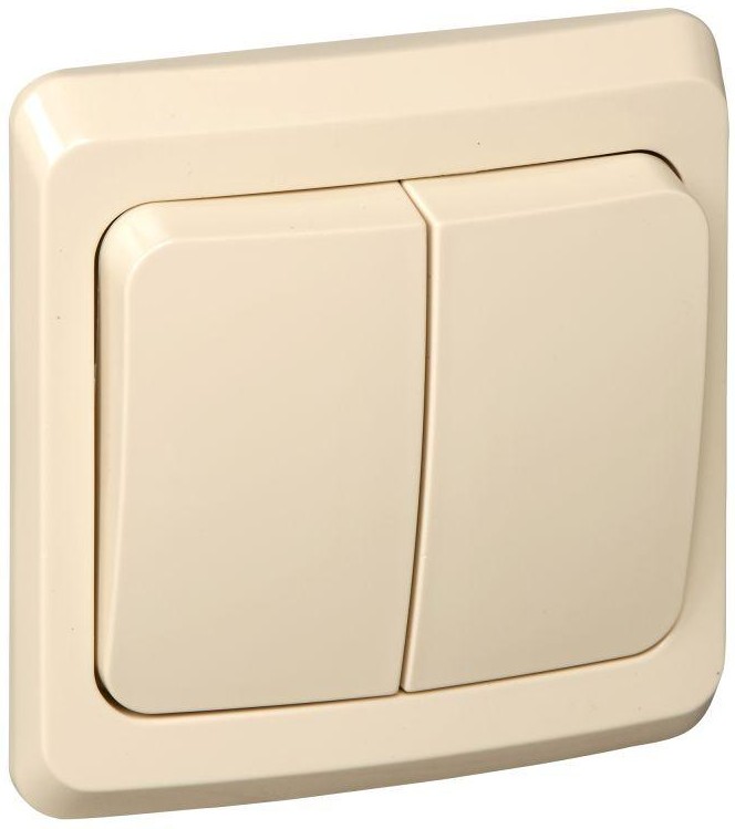 Выключатель 2-кл. СП Этюд 10А IP20 крем. SE BC10-002K - Фото 2