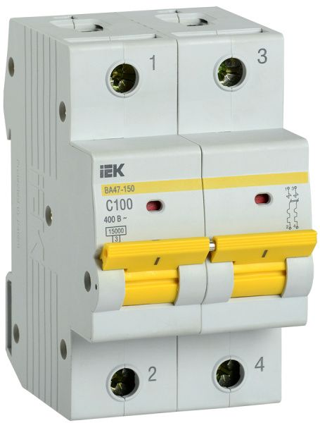 KARAT Автоматический выключатель ВА47-150 2P C 100А 15кА IEK