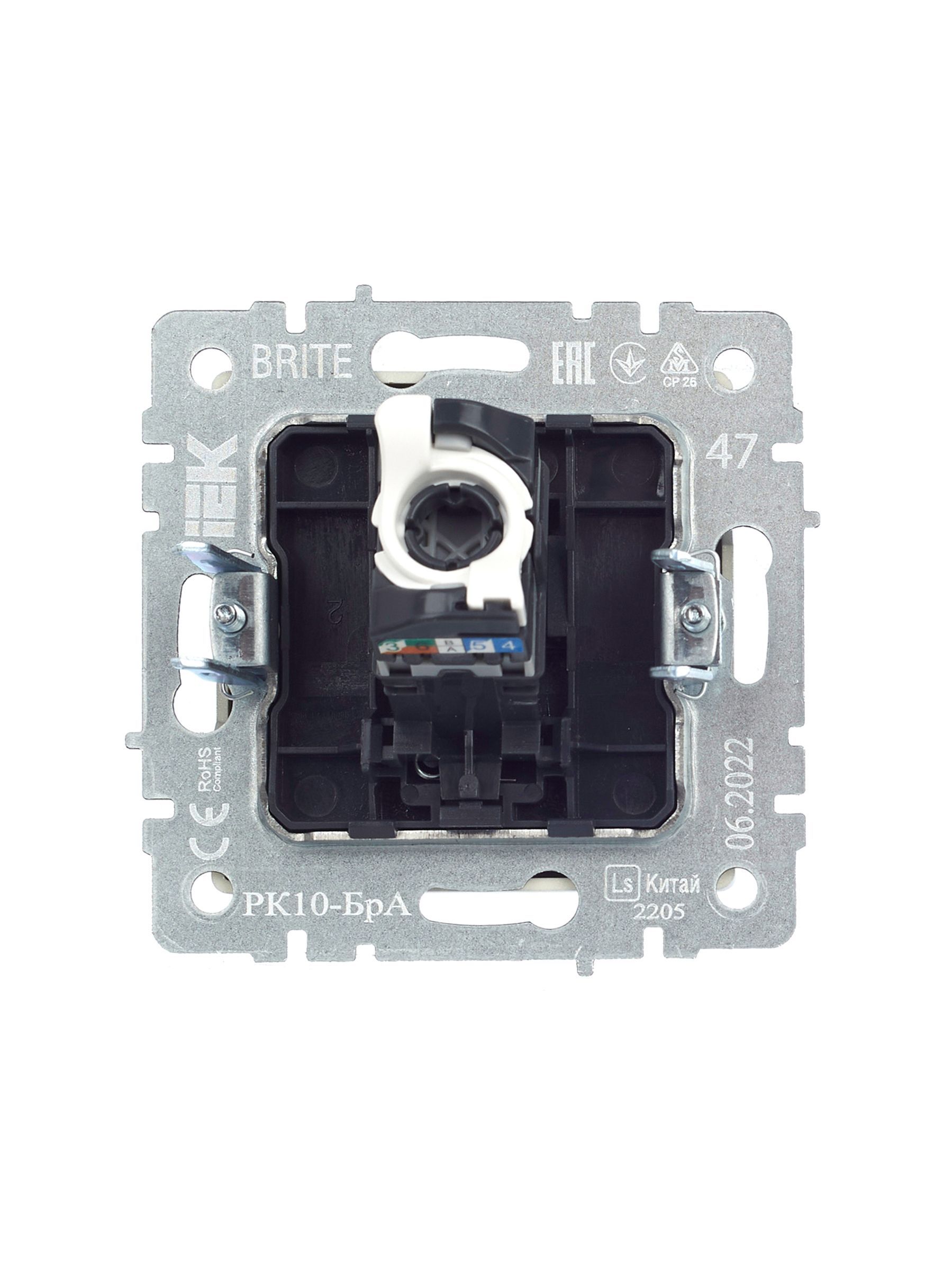 BRITE Розетка компьютерная RJ45 кат.5E РК10-БрА алюминий IEK - Фото 3