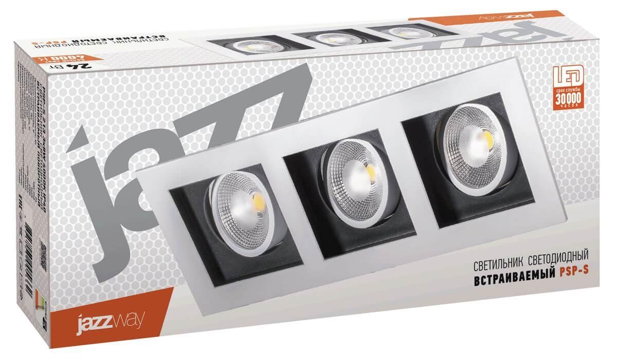 Панель светодиодная встраиваемая прямоугольная PSP-S 3x8W 4000K 55° IP40 белая Jazzway - Фото 3