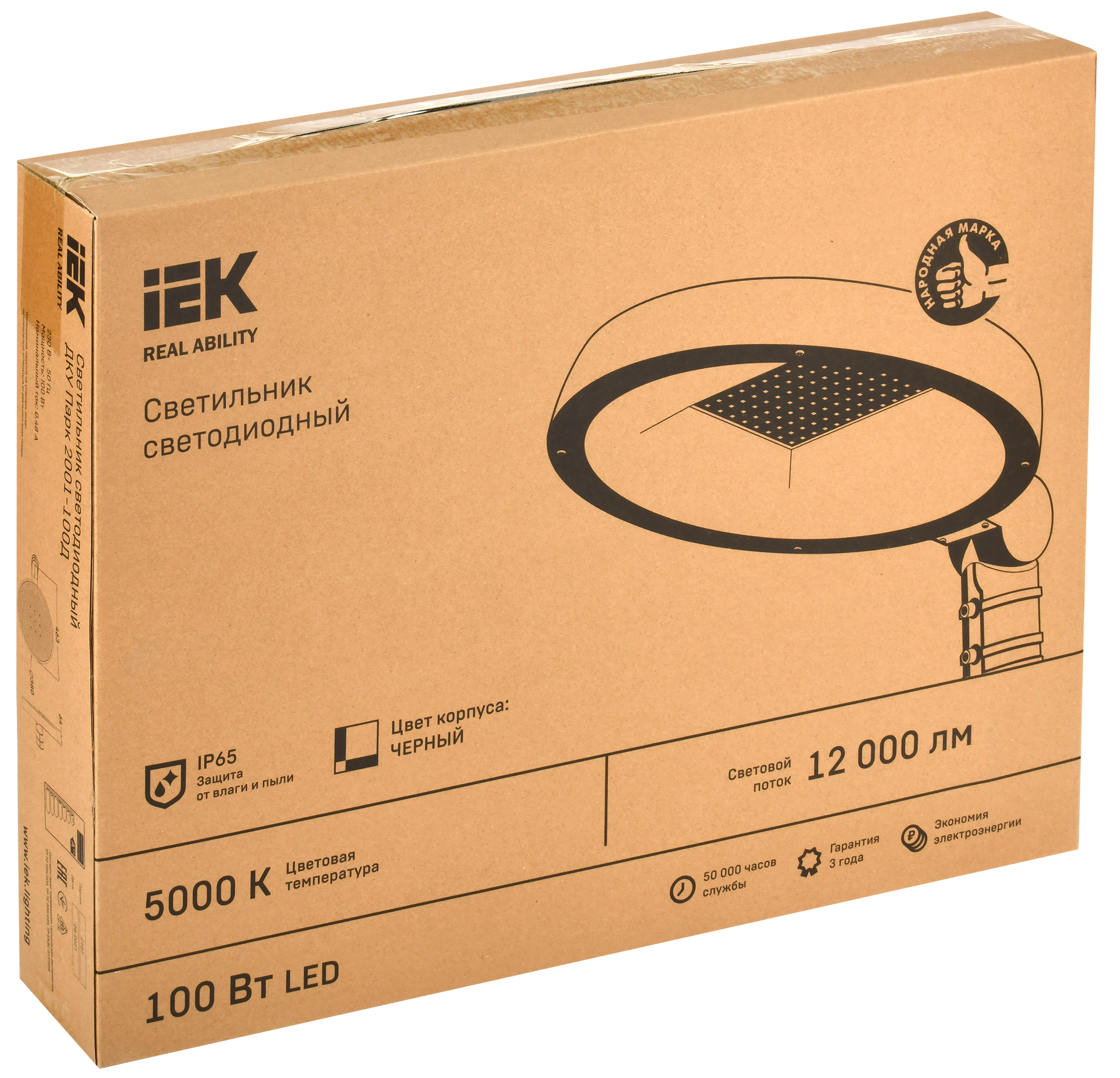 Светильник светодиодный консольный ДКУ Парк 2001-100Д 5000К IP65 IEK - Фото 2