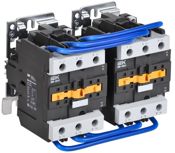 Контактор КМИ-48032 реверс 80А 230В/АС3 2NO;2NC IEK