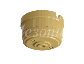 Корпус розетки потолочной пластиковый, D70x40, цвет - песочное золото, серия УСАДЬБА, ТМ МЕЗОНИНЪ
