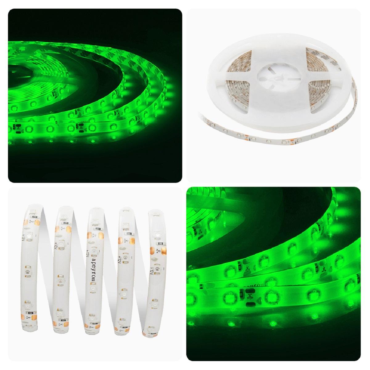 Лента светодиодная СТ smd3528 60д/м 12В IP65 5м зеленый Apeyron - Фото 3