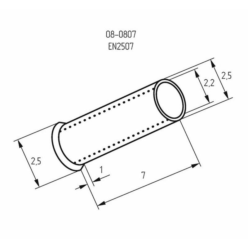 Наконечник штыревой втулочный L-7 мм 2.5 мм² (НШВ 2.5-8/НГ 2.5-7) REXANT - Фото 2