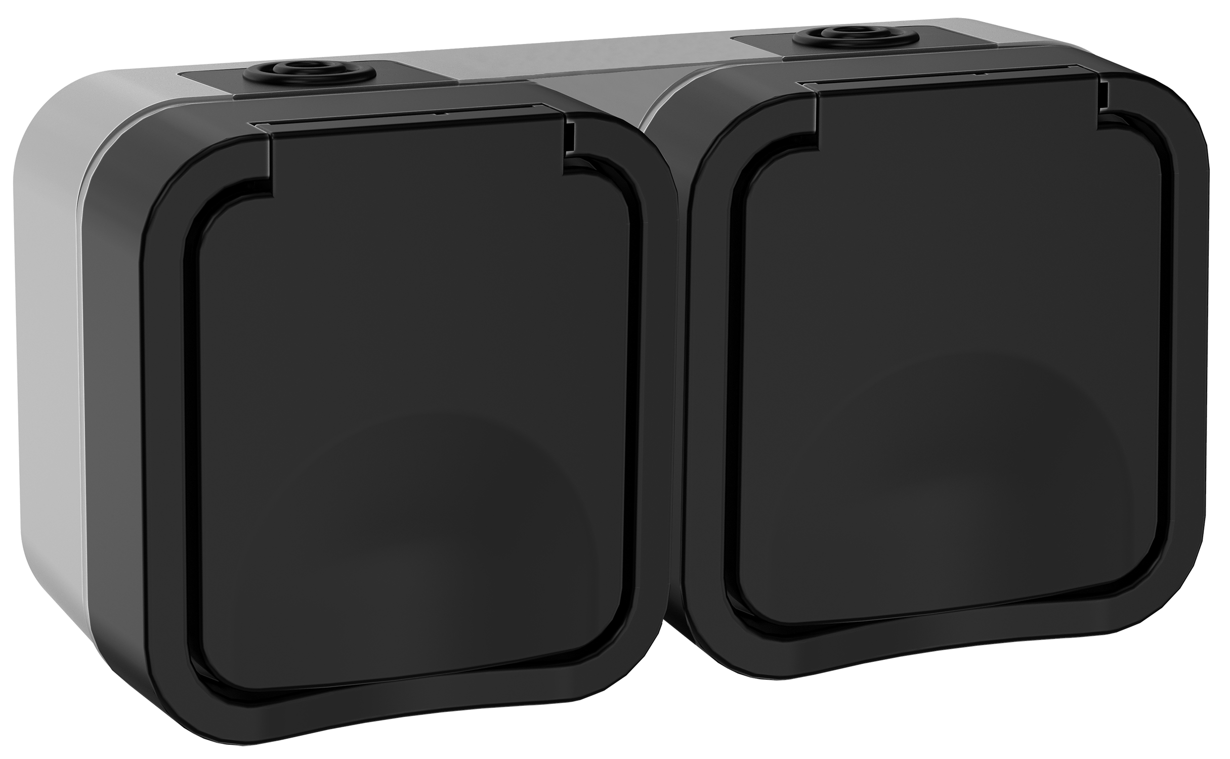 TORS Розетка 2-местная горизонтальная 16А IP55 TS122 графит IEK
