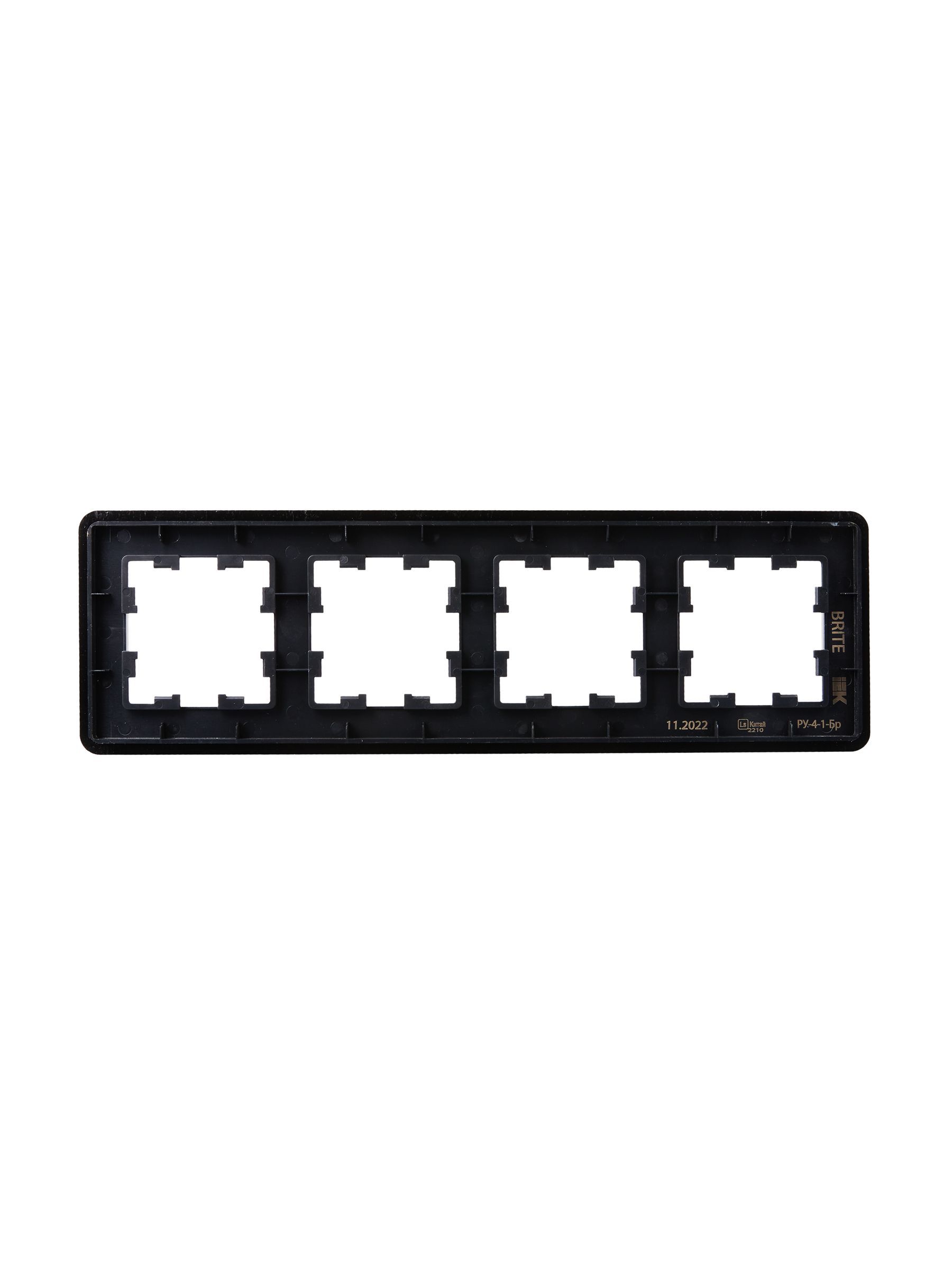 BRITE Рамка 4-местная РУ-4-1-Бр металл черный RE AL IEK - Фото 5