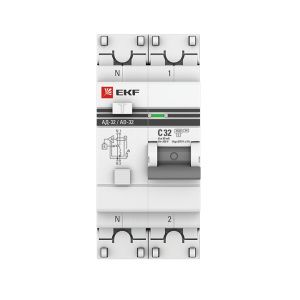 АД-32 1P+N 32А (С) 30мА тип (АС) эл. 4,5кА EKF PROxima - Фото 2