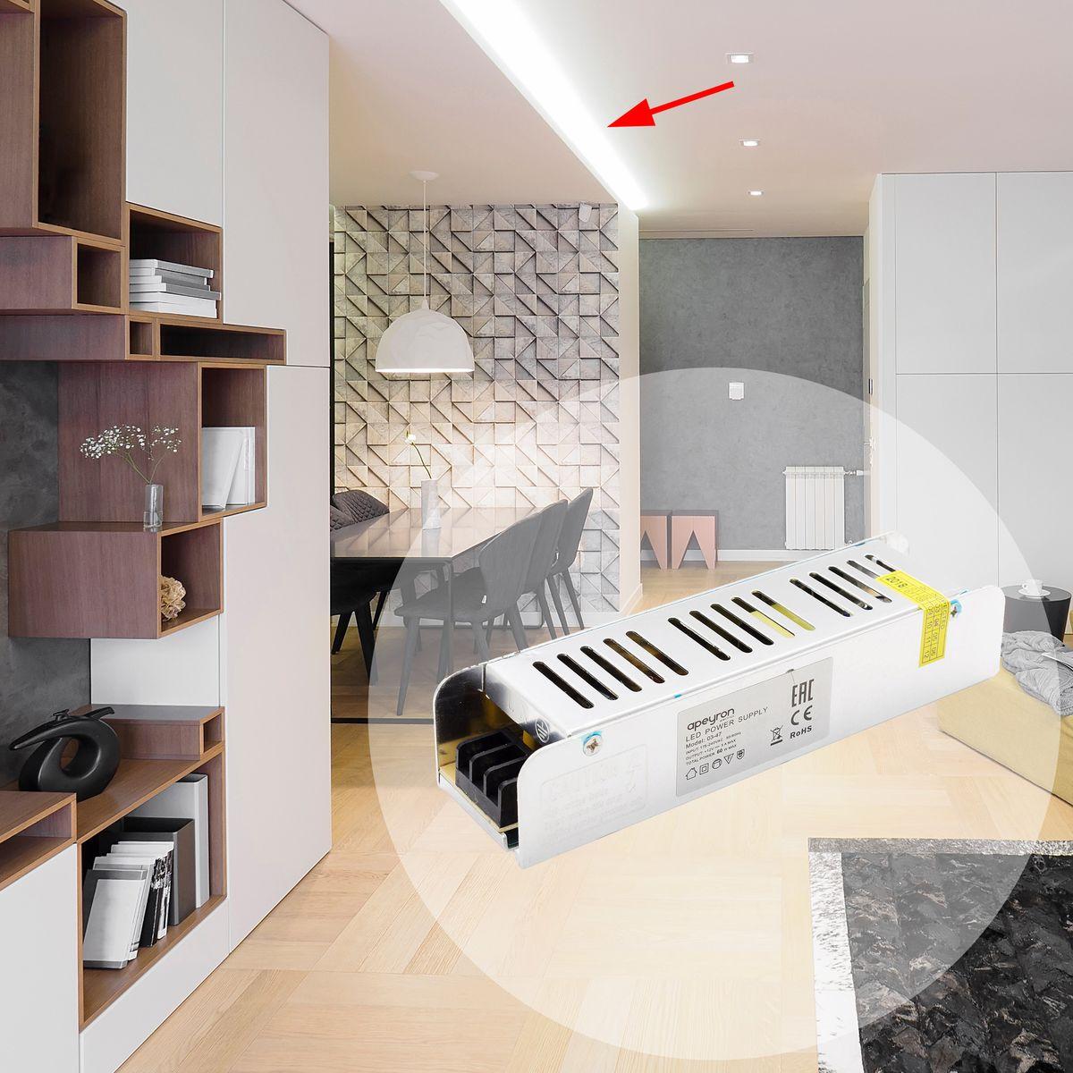 Блок питания (слим-метал) 12В, 60 Вт, IP20, 5 А, 160*40*30 мм - Фото 16
