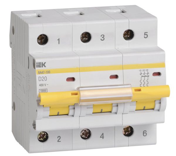 KARAT Автоматический выключатель ВА47-100 3P D 20А 10кА IEK