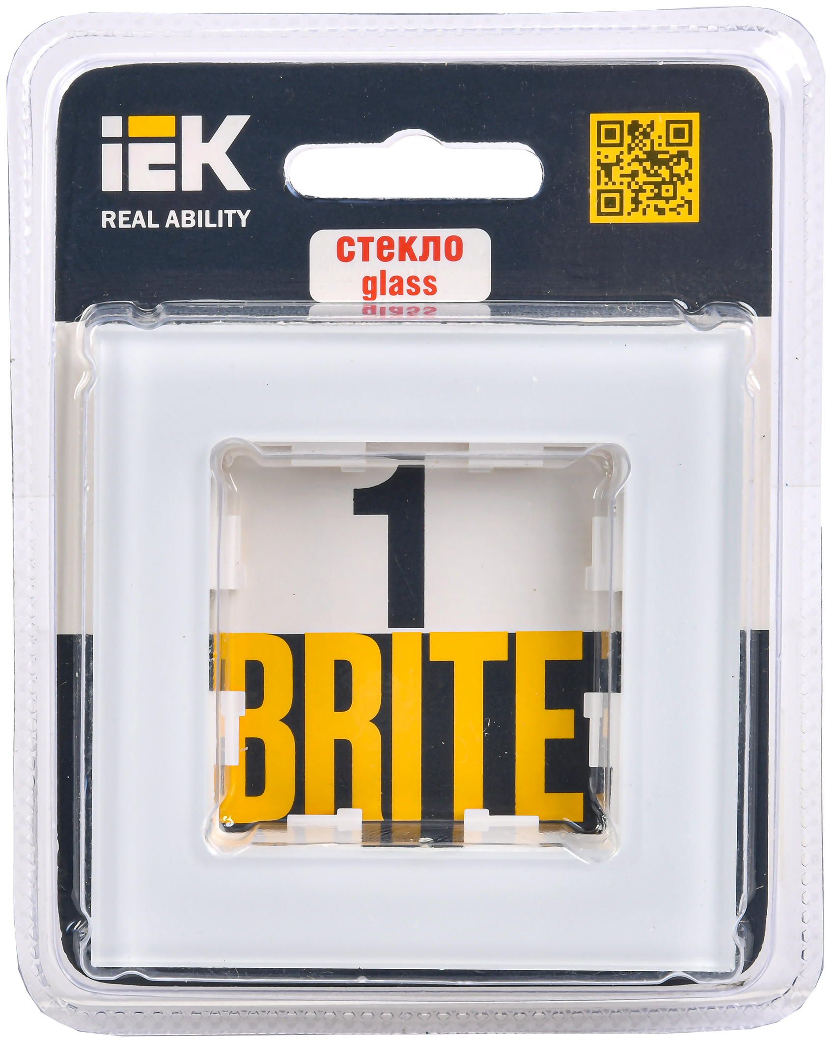 BRITE Рамка 1 -местная РУ-1-2-БрБ стекло белый IEK - Фото 2