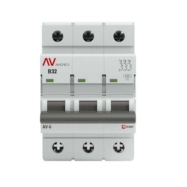 AV-6 3P 32A (B) 6kA EKF AVERES - Фото 4