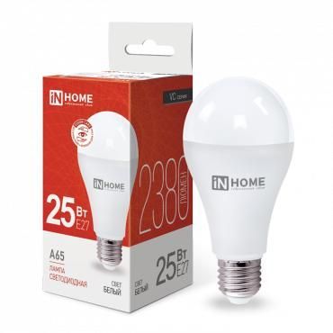 Лампа светодиодная LED-A65-VC 25Вт грушевидная 4000К нейтр. бел. E27 2380лм 230В IN HOME 46906120240