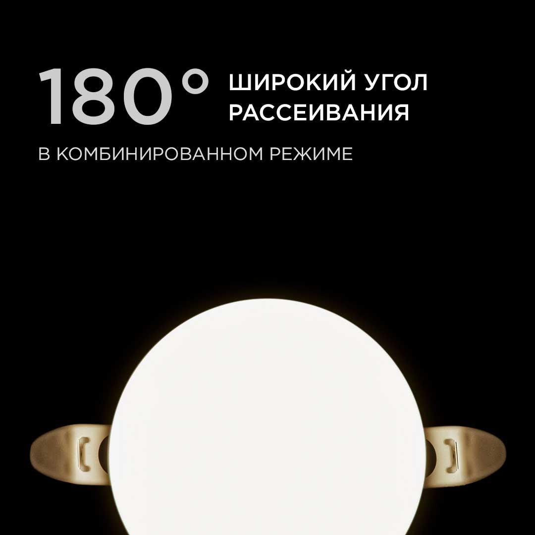 Панель светодиодная встраиваемая безрамочная FLP, 9Вт (6Вт+3Вт), 230В/50Гц, 770лм, 4000К, IP20, ø90х - Фото 7