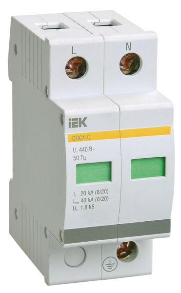 KARAT Ограничитель импульсного перенапряжения ОПС1-C 2P In=20кА Un=400В Im=40кА IEK