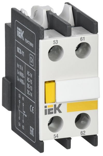 Приставка ПКИ-11 дополнительные контакты 1NO+1NC IEK KPK10-11