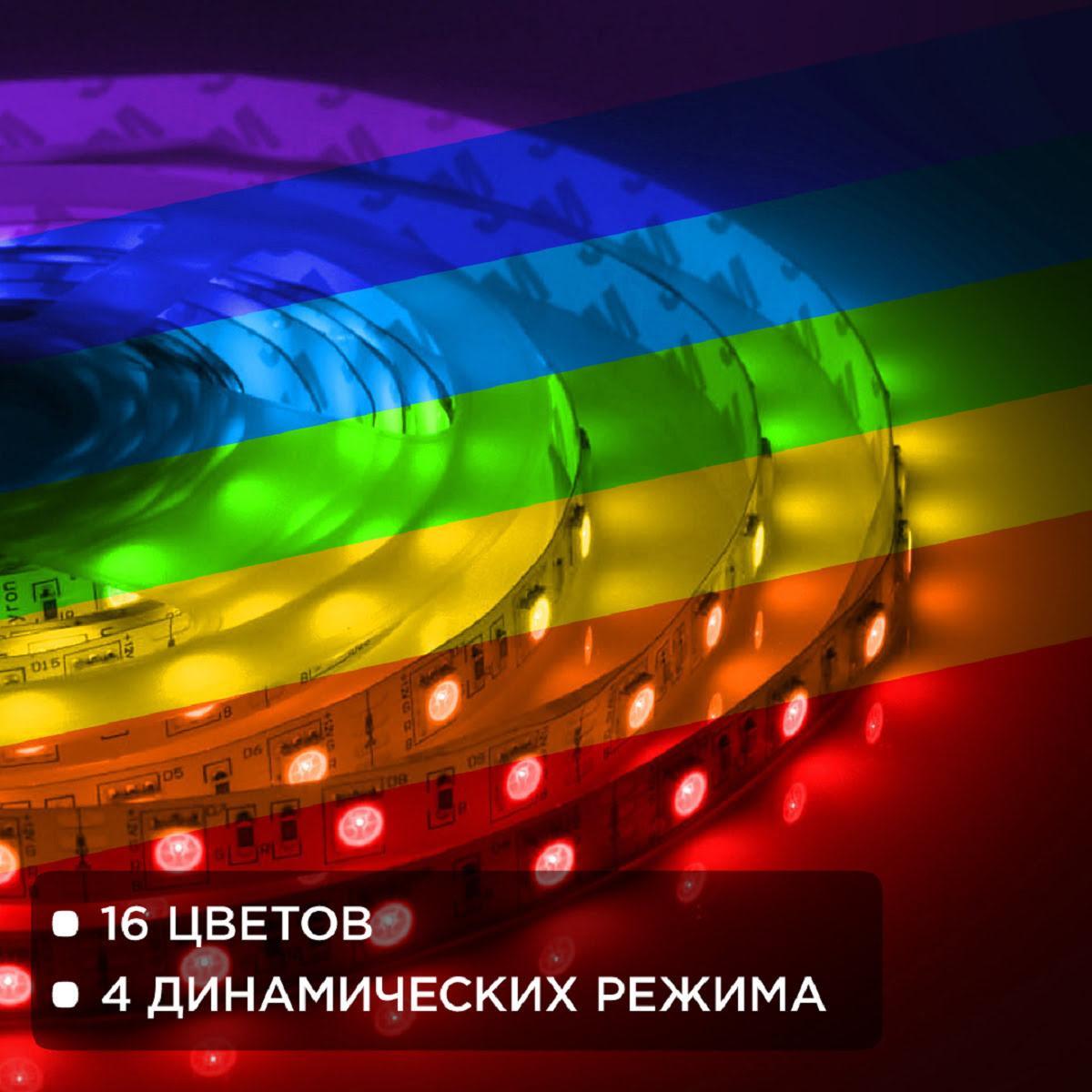 Комплект светодиодной ленты smd5050 30д/м 12В IP20 5м RGB Apeyron