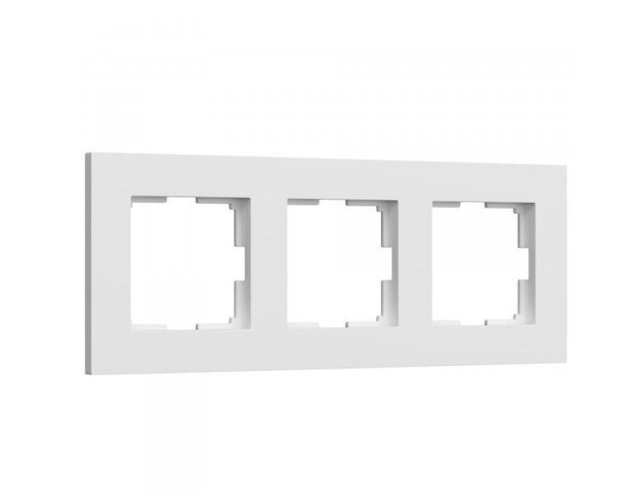 Рамка на 3 поста Slab (белый матовый) Werkel