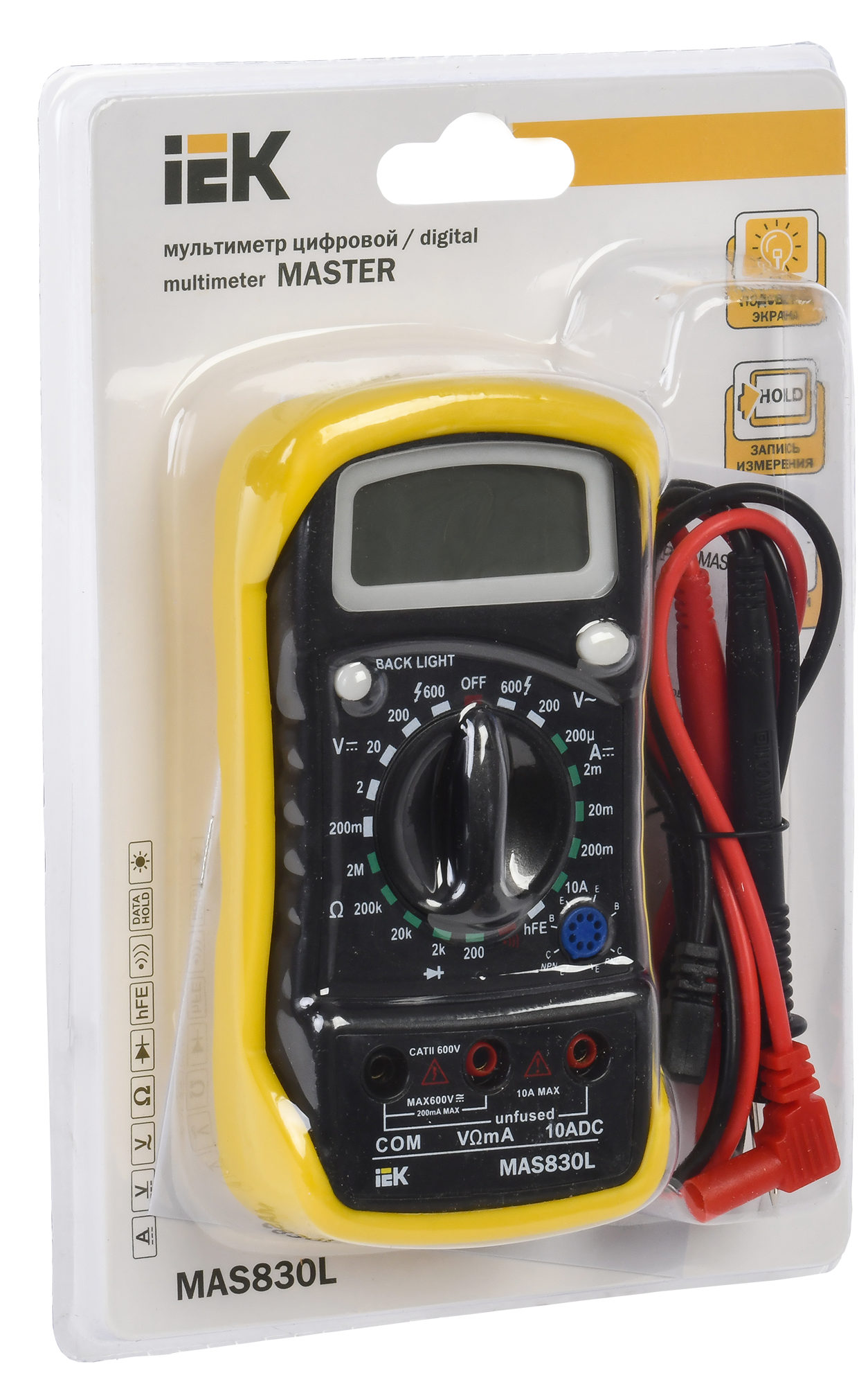 Мультиметр цифровой MASTER MAS830L IEK - Фото 2