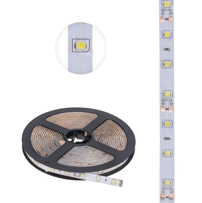 Лента светодиодная 12В, SMD2835, 4,8Вт/м, 60 LED/м, 6500К, 8мм, 5м, для БП с клеммами, IP65 LAMPER - Фото 3