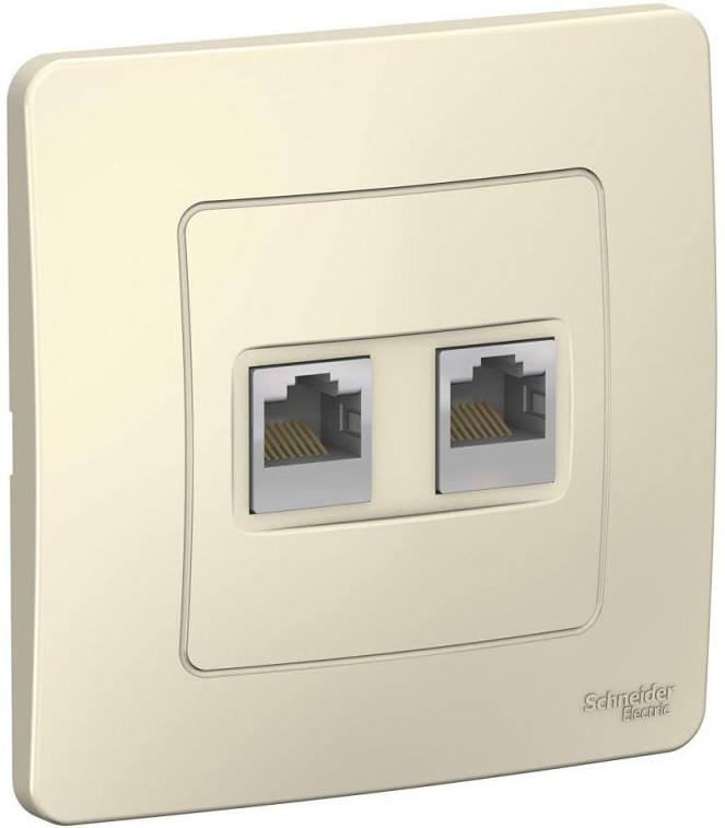 Розетка компьютерная 2-м СП Blanca RJ45 кат.5E молочн. SE BLNIS045452