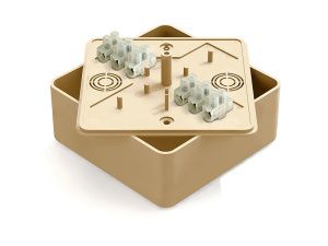 Коробка монтажная с клем. колодкой 100х100х44мм ДУБ (25шт)